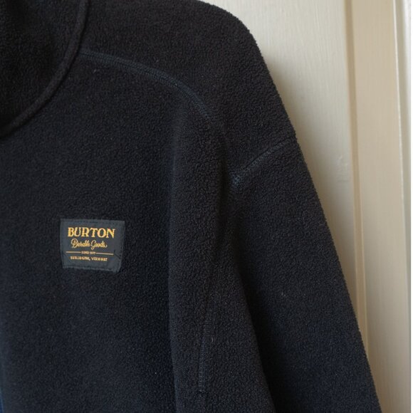 Burton Fleece Sweater Jacket Black Minimal Masculine Winter Snap Button Retool - Picture 6 of 9